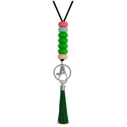 Colorful Beaded Keychain Lanyard with Tassel Acalora