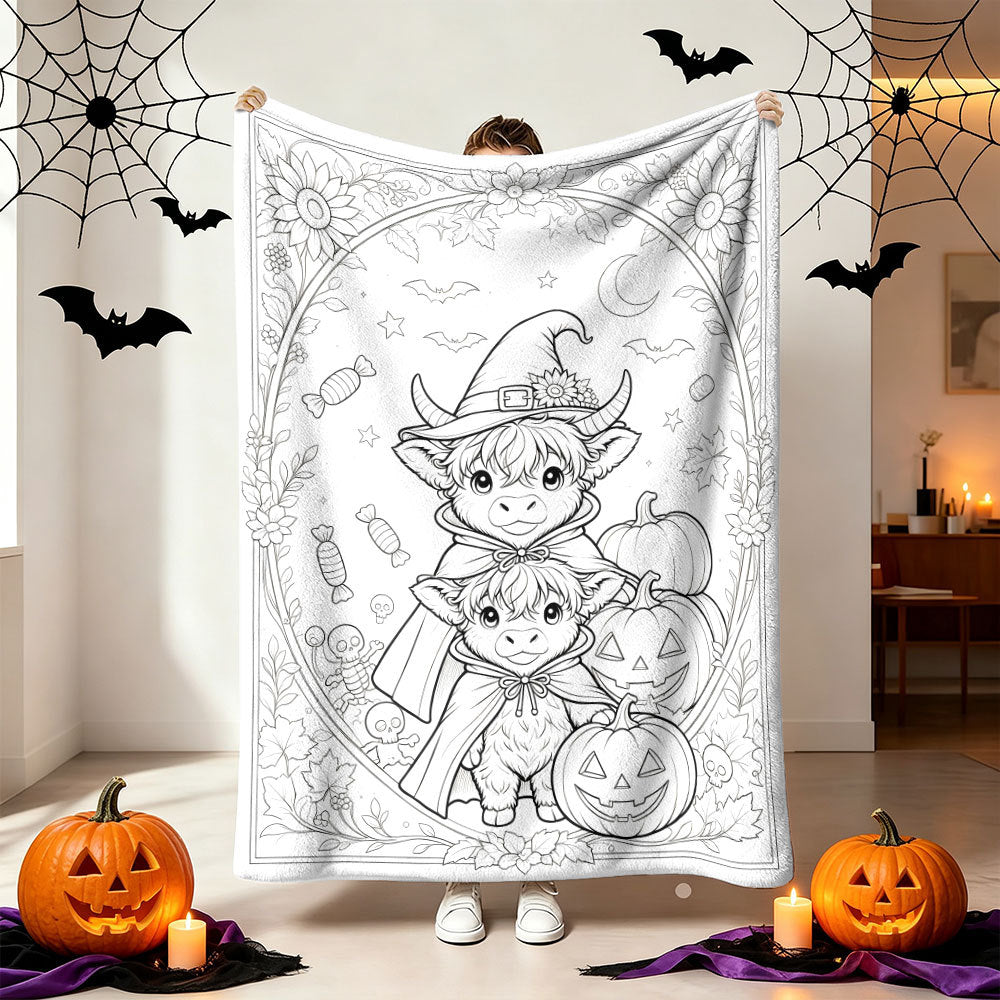 Unisex Cozy Halloween-Themed Throw Blanket