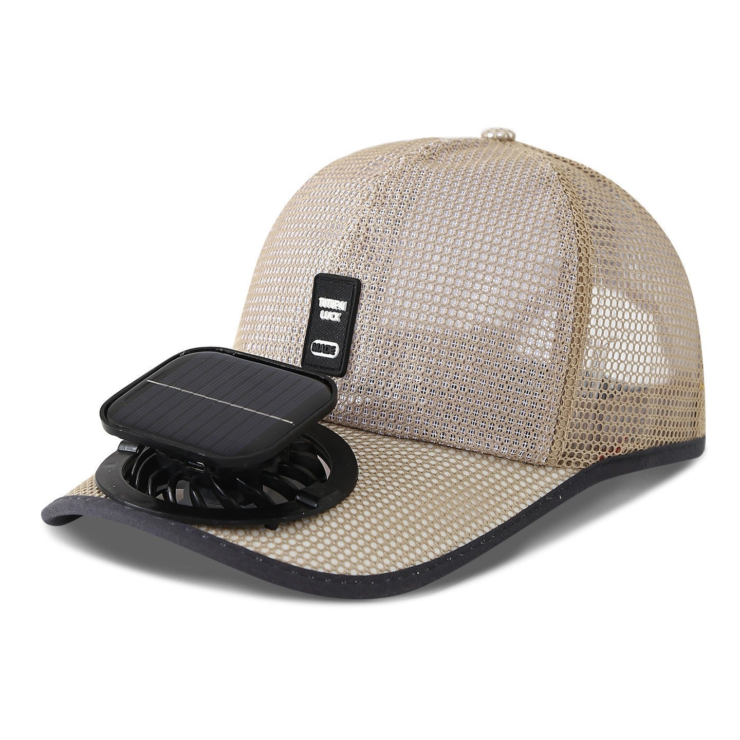 solar-powered mesh baseball cap with removable front fan Bowlift