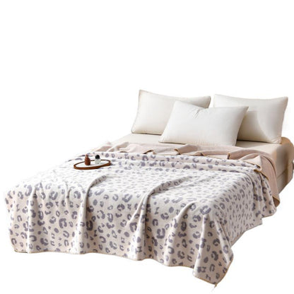 Luxury Leopard-Print Fleece Throw Blanket