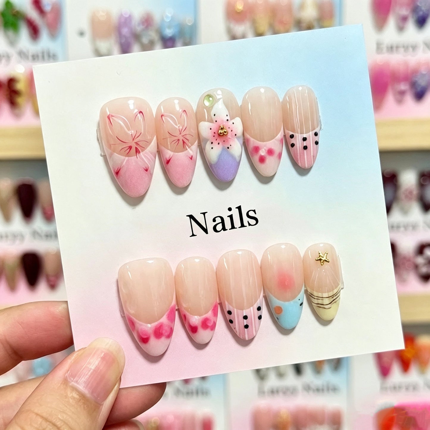 Playful Artisanal Press-On Nails Acalora