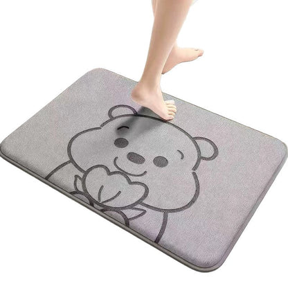 Absorbent Cartoon-Themed Bath Mat