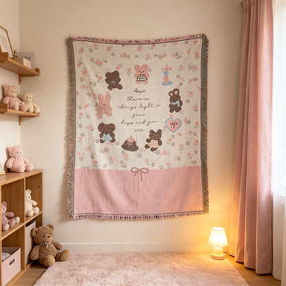 Cozy Bear-Themed Throw Blanket