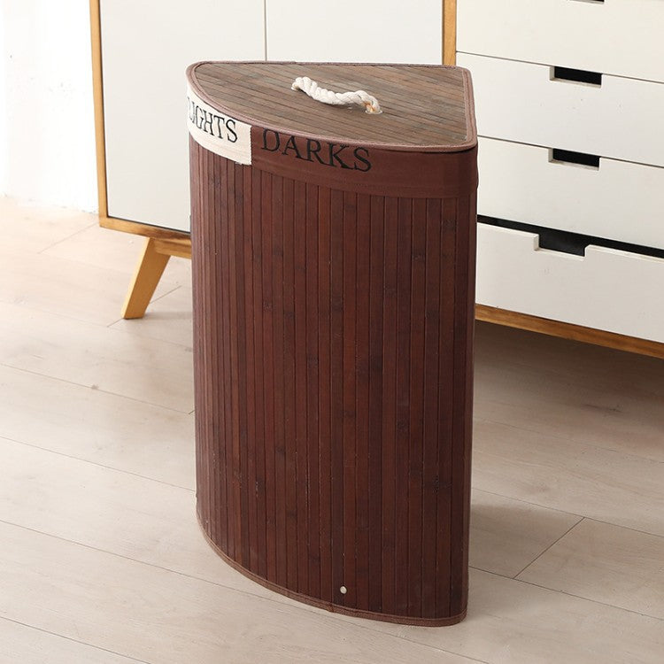Premium laundry basket with dividers and handcrafted bamboo frame Acalora