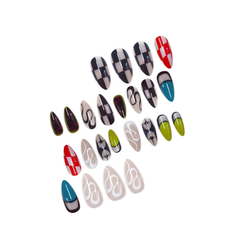 Abstract Artistic Press-On Nail Set Acalora