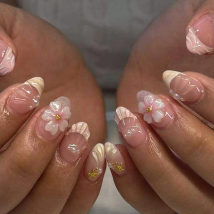 Floral Acrylic Press-On Nails Acalora