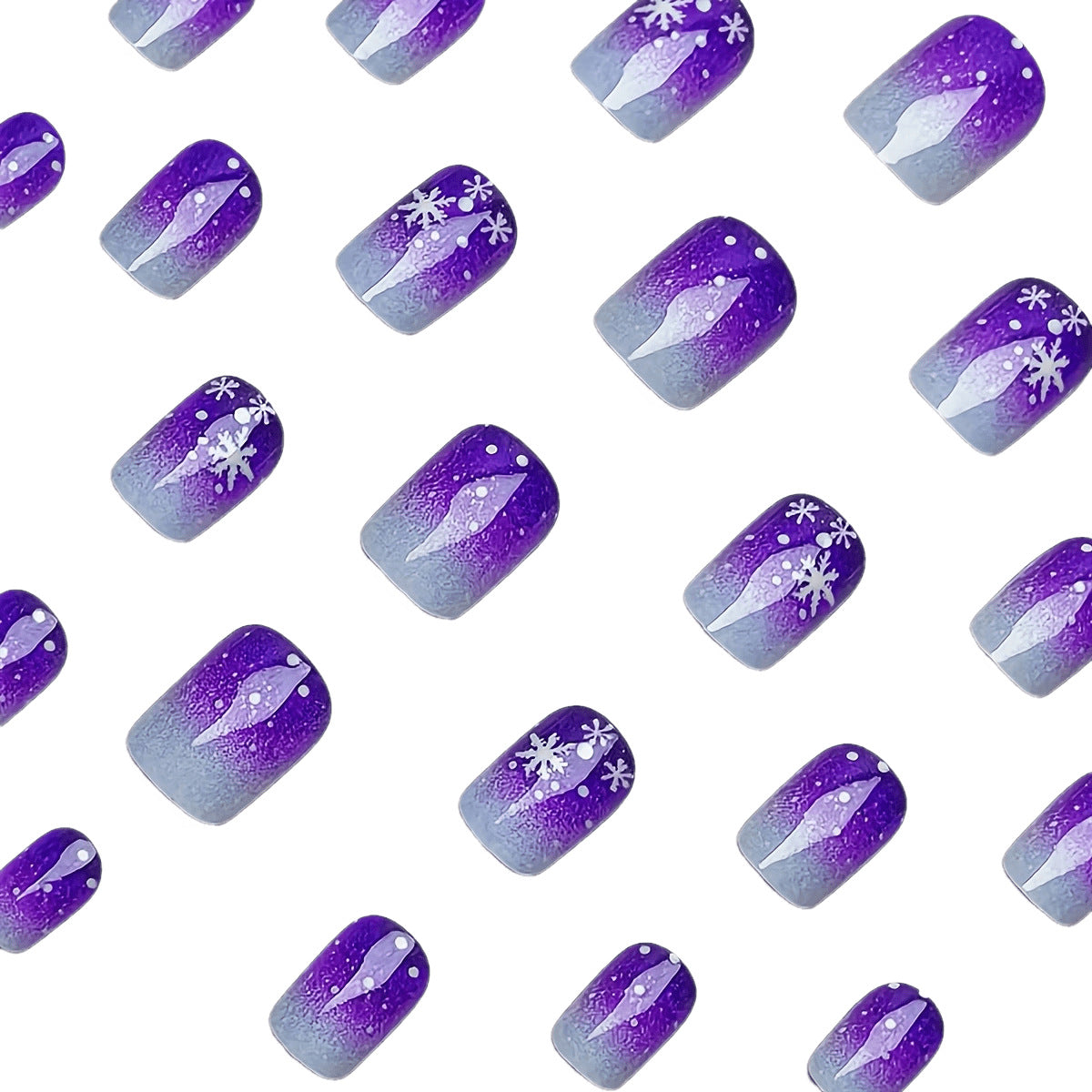 Sparkling Ombre Snowflake Nail Art Acalora