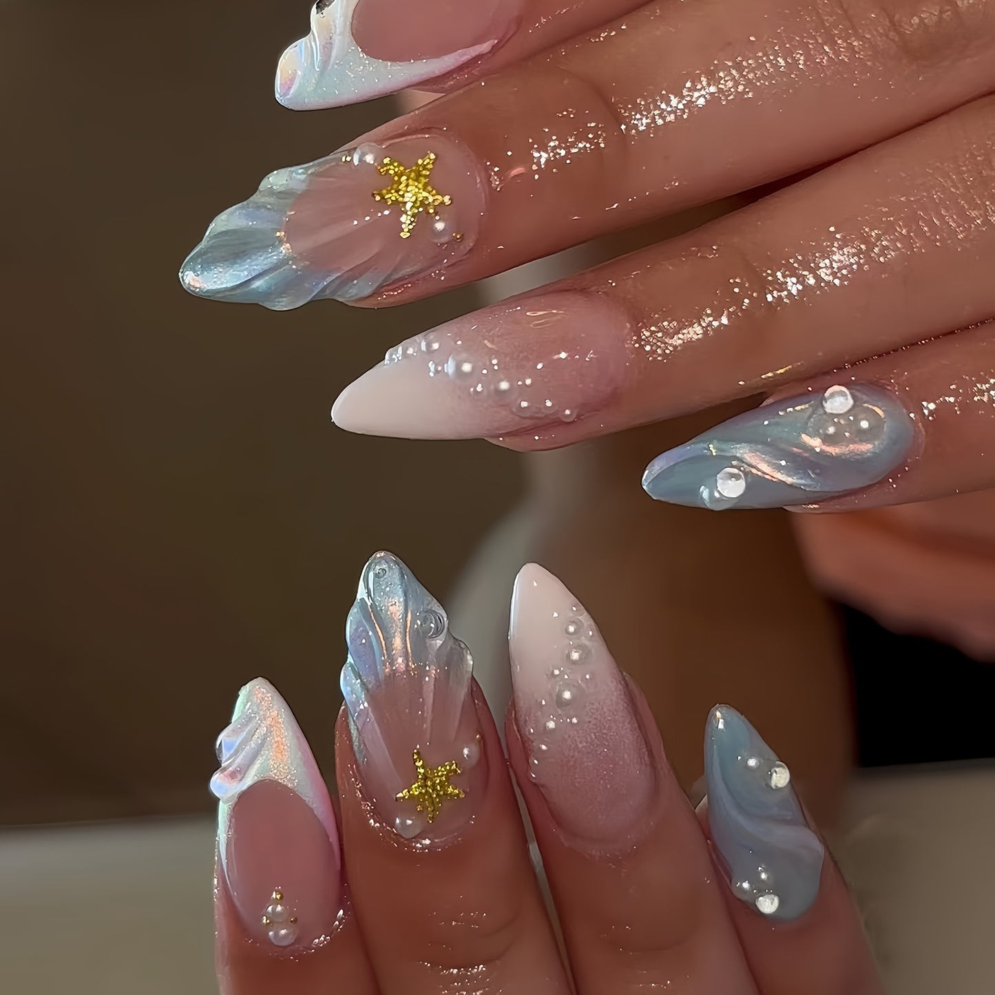 Artistic Marine-Inspired Nail Art Acalora