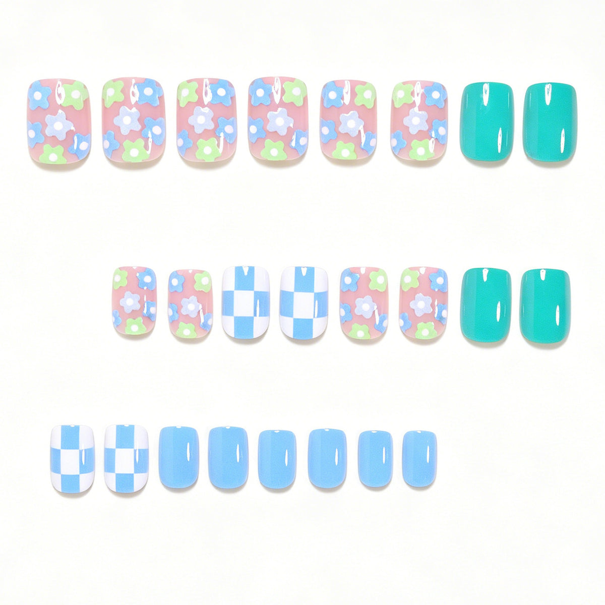 Creative Floral Press-On Nail Art Set Acalora