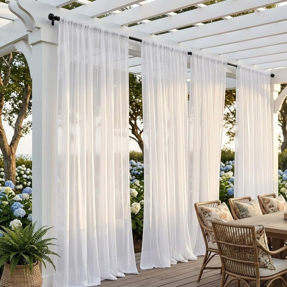 Elegant Sheer Curtain Panels with Rod Pocket Design