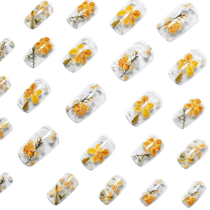 Artistic Floral Resin Nail Art Acalora