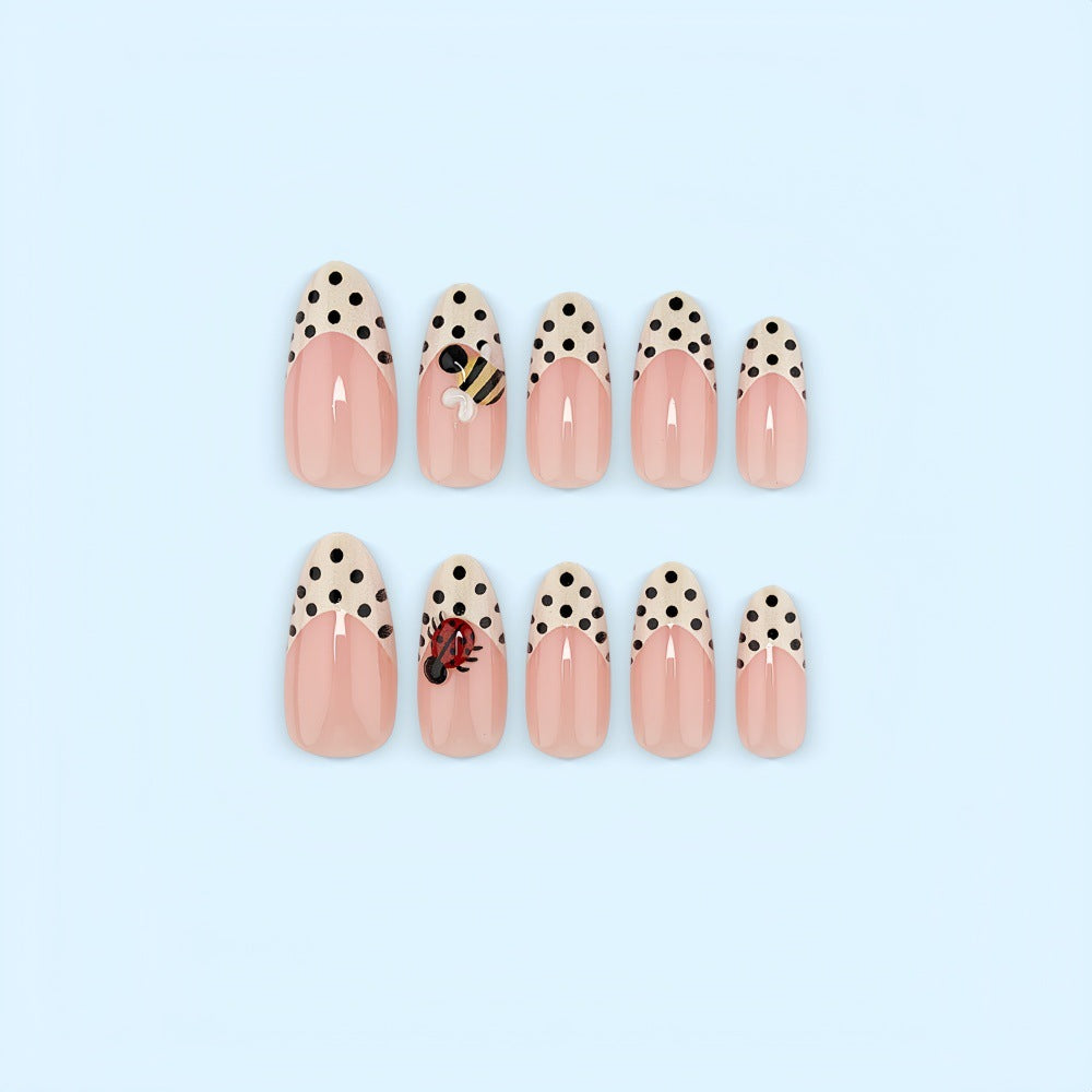 Nail Art Set with playful insect designs and polka dots Acalora
