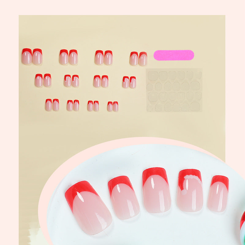 Artistic French Tip Press-On Nails Acalora