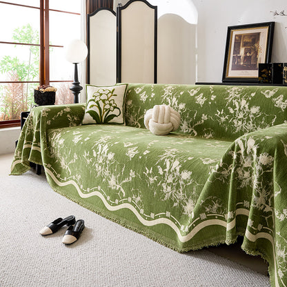 Floral Patterned Decorative Sofa Throw