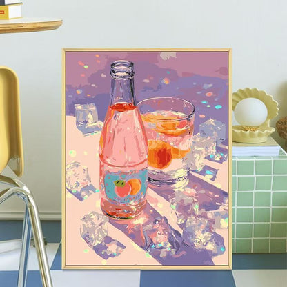 Retro-Inspired Beverage Bottle Canvas Art