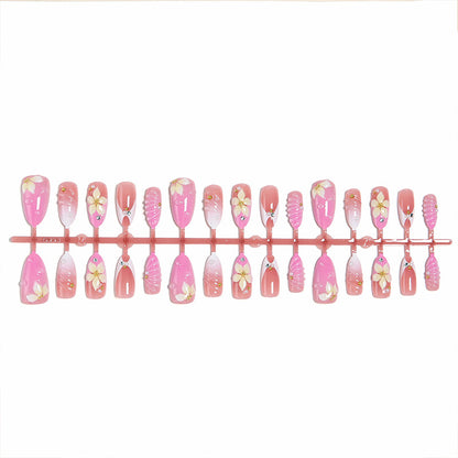 Nail art set with filigree flower patterns and sparkling accents Acalora