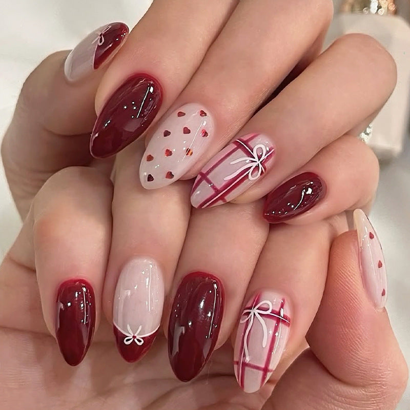 Heart-Themed Press-On Nail Set Acalora