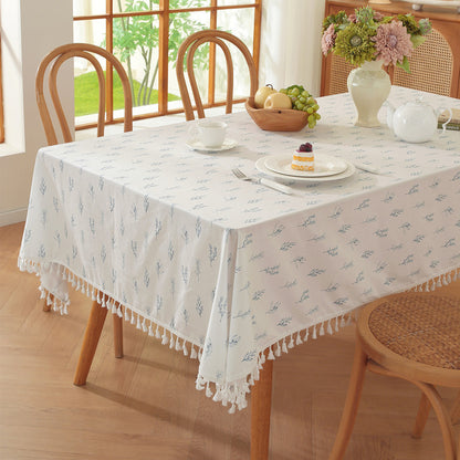 Decorative Floral Ruffled Tablecloth