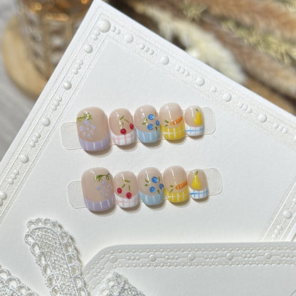 Artistic Fruit-Inspired Press-On Nail Set Acalora