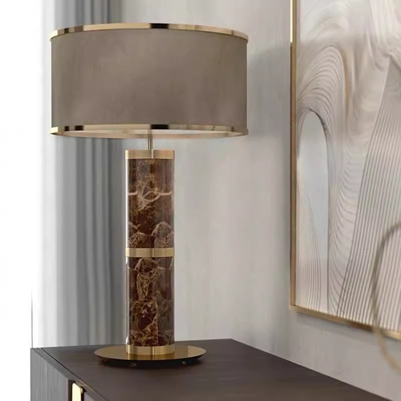 Elegant Modern Marble Table Lamp with Metallic Accents