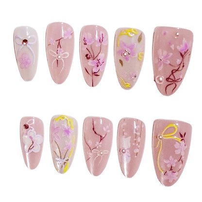 Floral Pattern Gel Nail Art Acalora