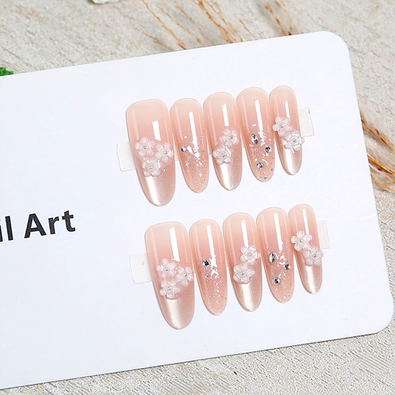 Nail art set with floral 3D applications and glitter accents Acalora