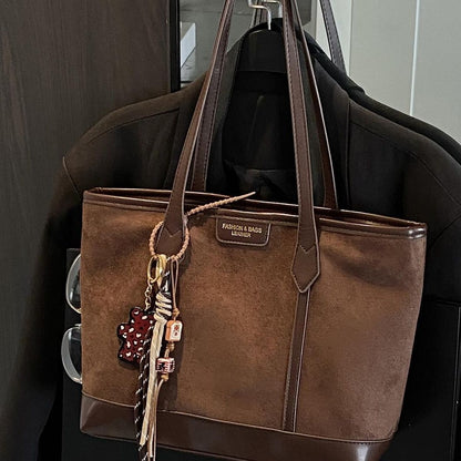 Spacious Suede Tote Bag Acalora