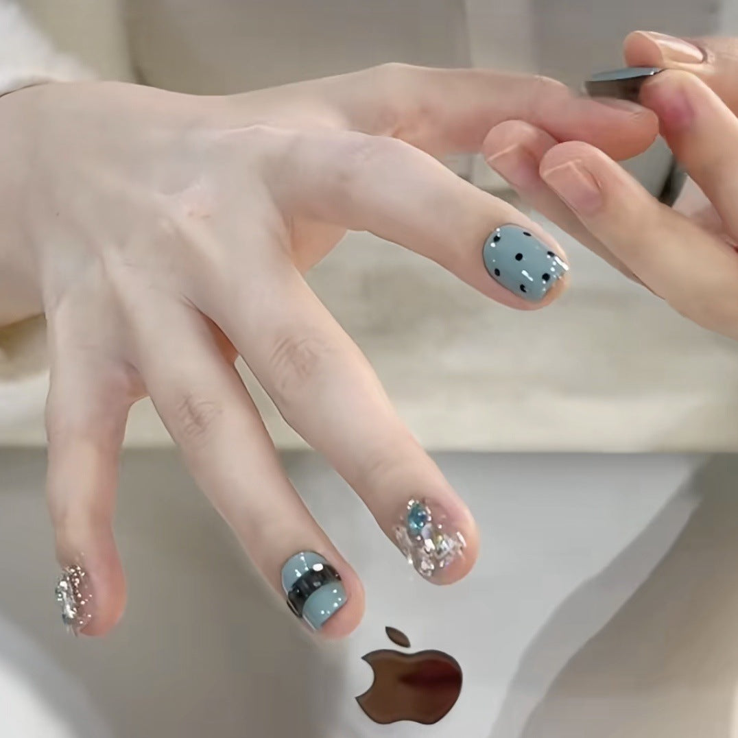 Decorative Press-On Nail Set with Glittery Accents Acalora