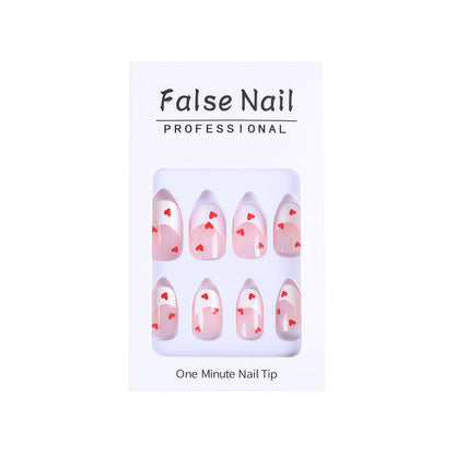 Artificial nails with romantic heart decorations Acalora