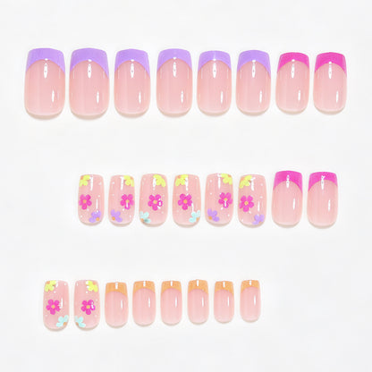 Floral Accent Press-On Nail Art Acalora