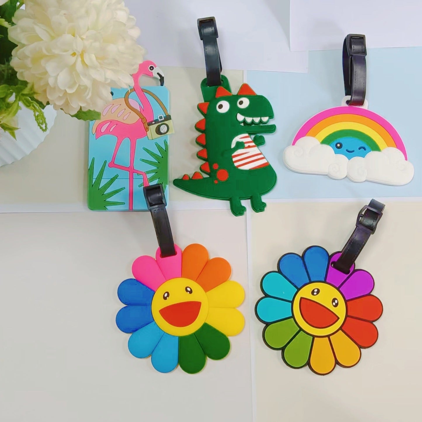 Unisex Luggage Tag in Flamingo Design Skanto
