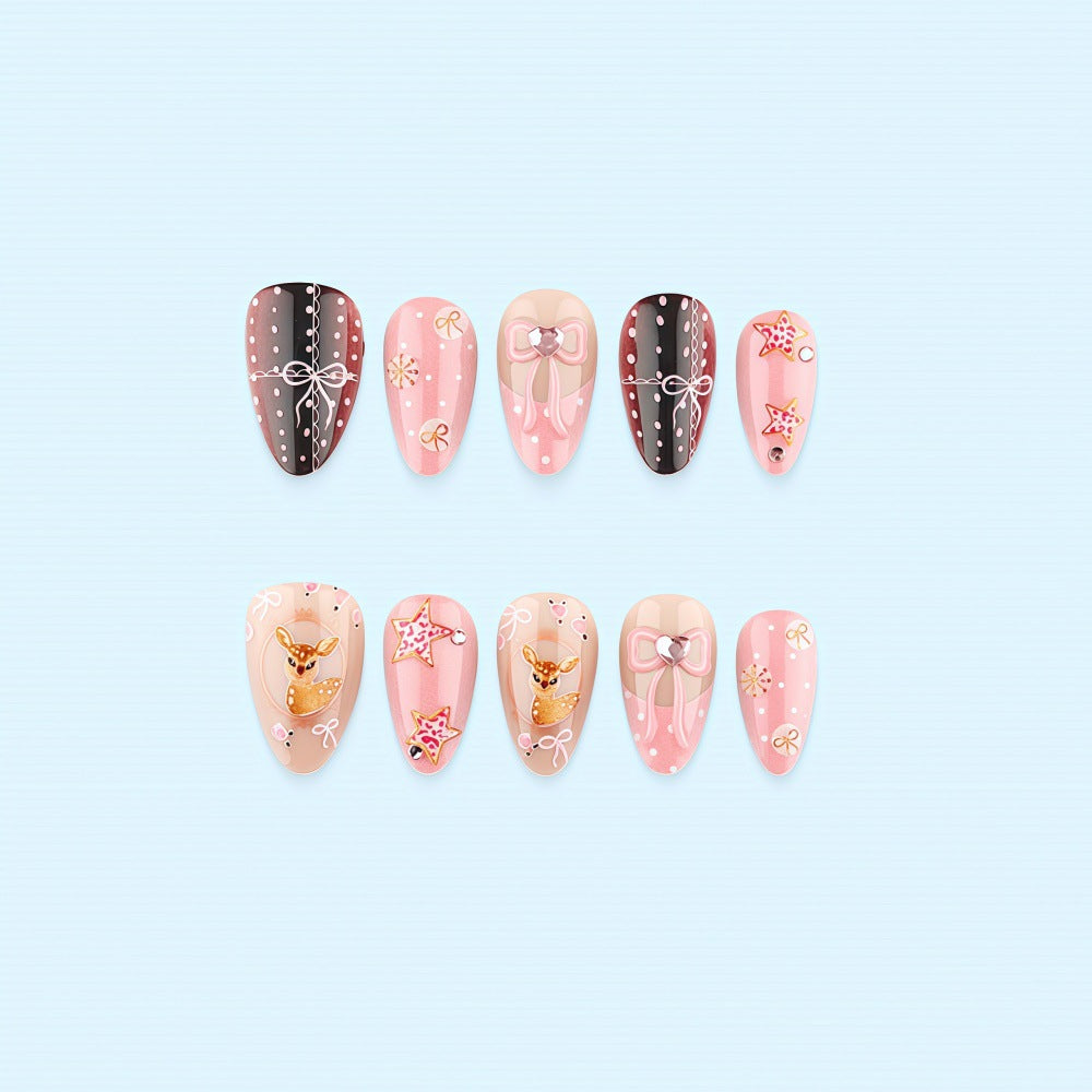 Playful art nails in heart and star motif Acalora