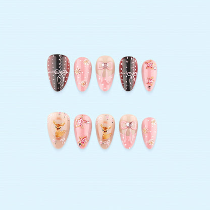 Playful art nails in heart and star motif Acalora