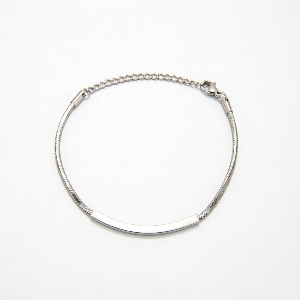 Elegant Minimalist Silver Chain Bracelet Acalora