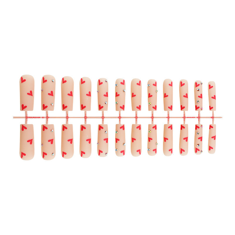 Decorative Heart Pattern Press-On Nails Kit Acalora