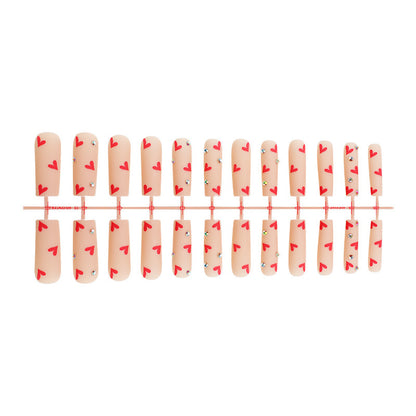 Decorative Heart Pattern Press-On Nails Kit Acalora