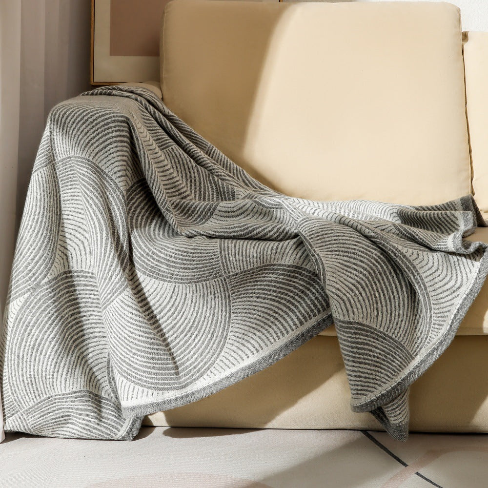 Minimalist Textured Knit Throw Blanket