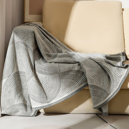 Minimalist Textured Knit Throw Blanket