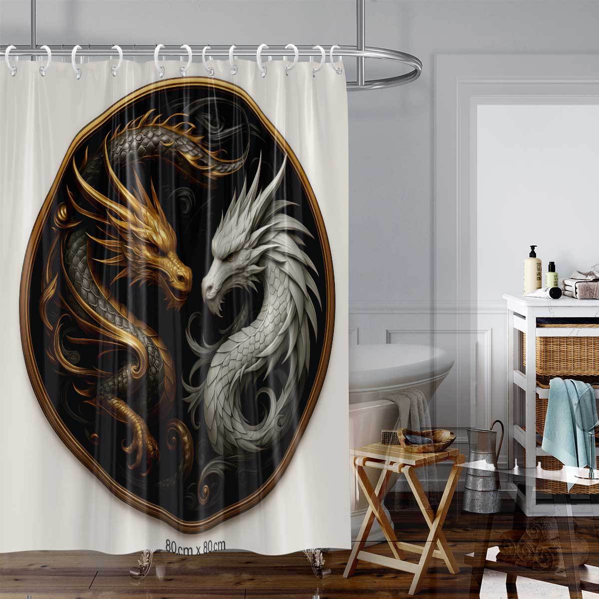 Coastal-Inspired Artistic Shower Curtain