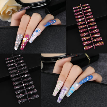 Artistic splatter design artificial nails Acalora