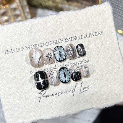 Artistic Themed Press-On Nail Art Acalora