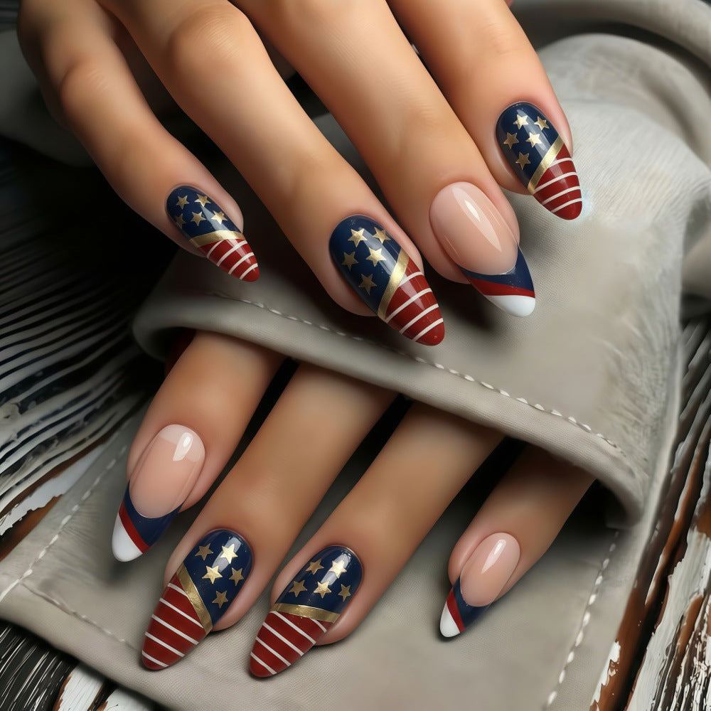 Artful nail tips in patriotic design Acalora