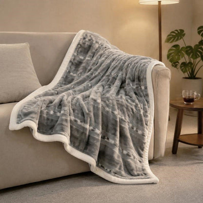 Textured Reversible Fleece Throw Blanket