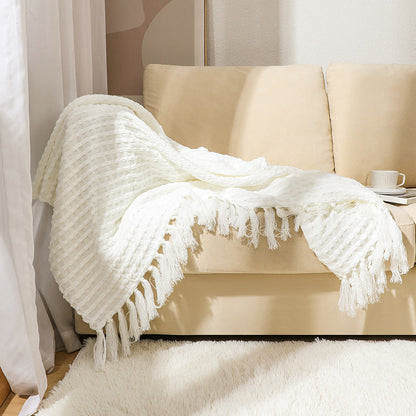 Textured Cotton Throw Blanket