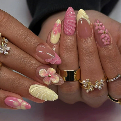 Artistic Floral Press-On Nails Acalora