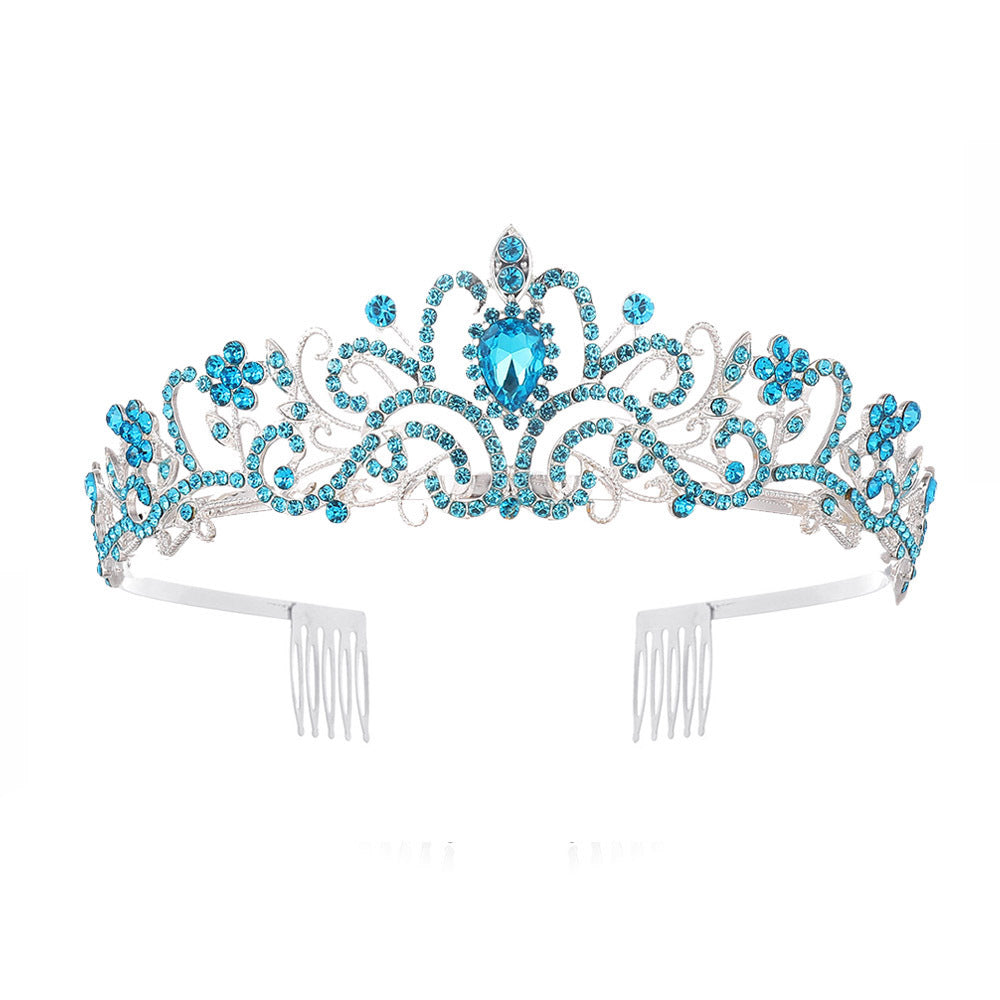 Ladies' Sparkling Crystal Tiara with filigree design wreath