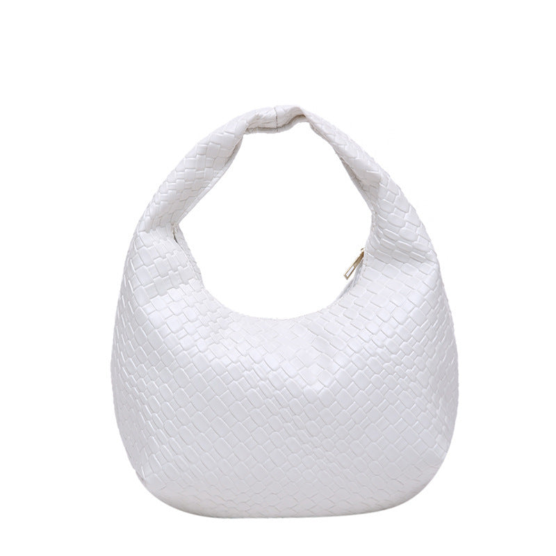 Textured Faux Leather Hobo Bag Acalora