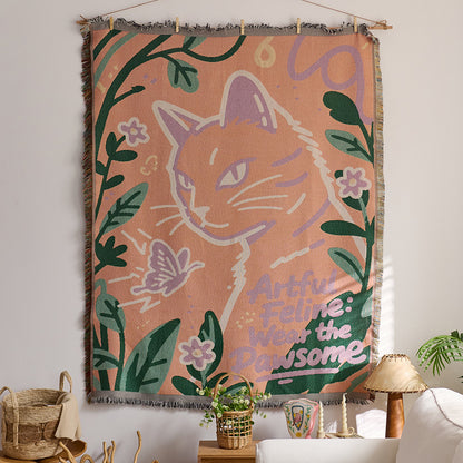 Artistic Space-Themed Throw Blanket