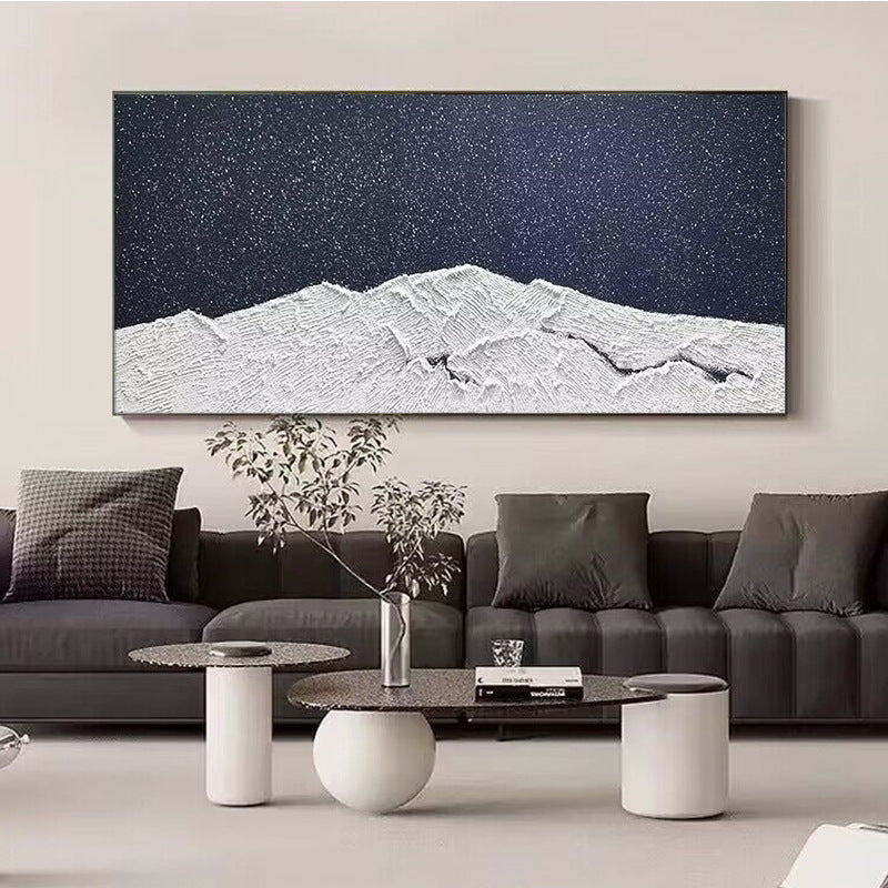Textured Minimalist Mountain Scene Canvas Wall Art