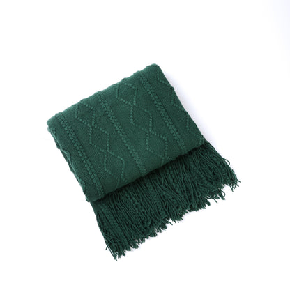 Unisex Cozy Decorative Fringe Throw Blanket